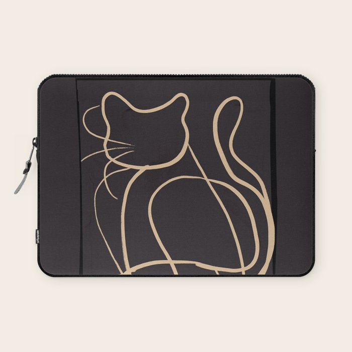 Abstract Line Art Cat 11 Laptop Sleeve Gallery Image 1