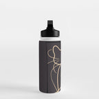 Abstract Line Art Cat 11 Water Bottle Gallery Image 3