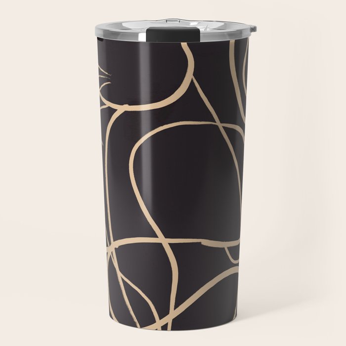 Abstract Line Art Cat 11 Travel Mug Gallery Image 1