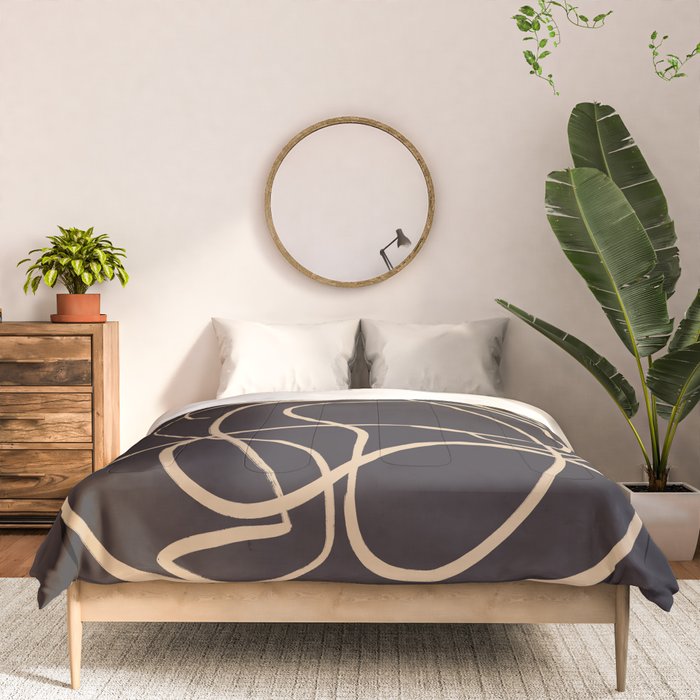 Abstract Line Art Cat 11 Comforter Gallery Image 3