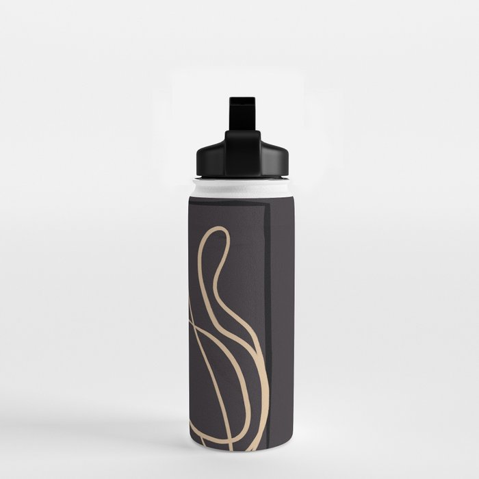 Abstract Line Art Cat 11 Water Bottle Gallery Image 2
