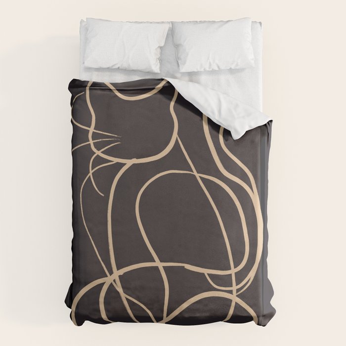 Abstract Line Art Cat 11 Duvet Cover Gallery Image 6