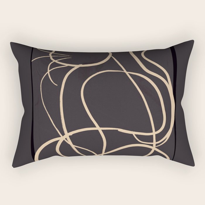 Abstract Line Art Cat 11 Rectangular Pillow Gallery Image 2