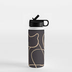 Abstract Line Art Cat 11 Water Bottle Gallery Image 1
