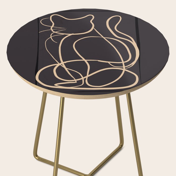 Abstract Line Art Cat 11 Side Table Gallery Image 2