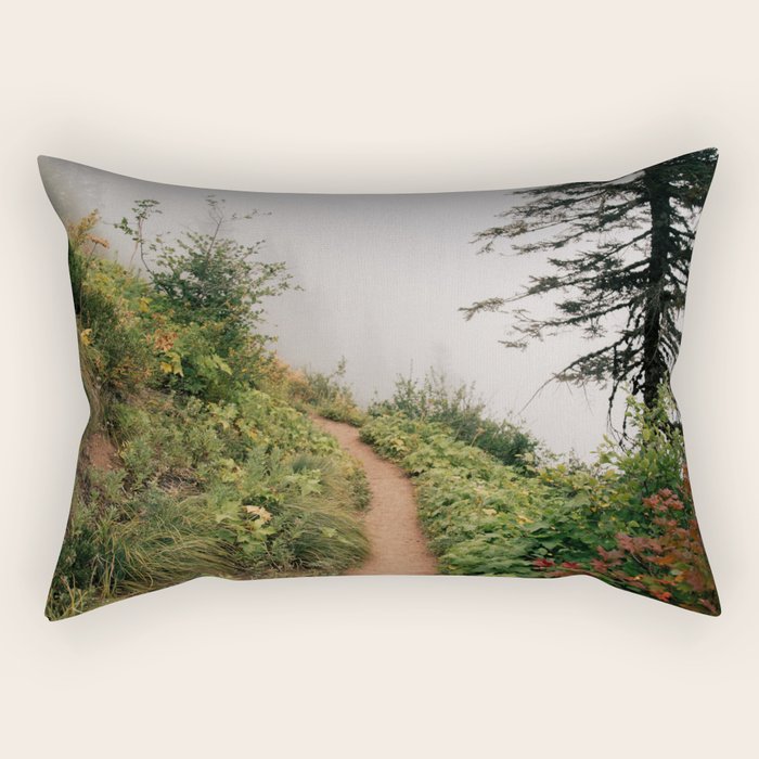 Misty Forest Path Rectangular Pillow Gallery Image 1
