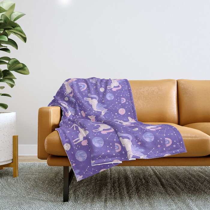 Space Unicorns Throw Blanket Gallery Image 1