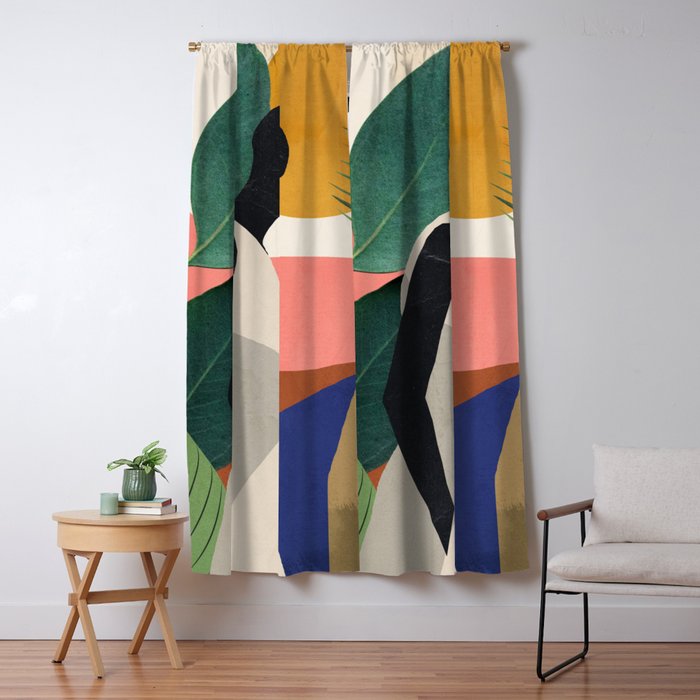 Tropical Girl Window Curtain Gallery Image 5