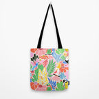 Joyful Jungle Exotic Birds Colorful Pattern Tote Bag Gallery Image 2