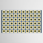 Scandi Flower Single - Retro Minimalist Floral Pattern in Light Mustard, Navy Blue, and White Tablecloth Gallery Image 2