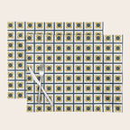 Scandi Flower Single - Retro Minimalist Floral Pattern in Light Mustard, Navy Blue, and White Placemat Gallery Image 1
