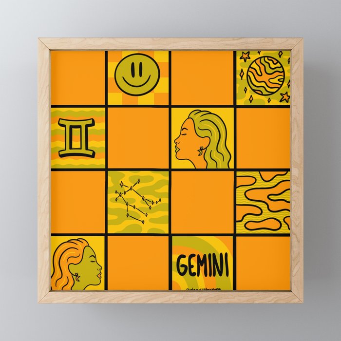 Gemini Checkered Print Mini Art Print Gallery Image 1