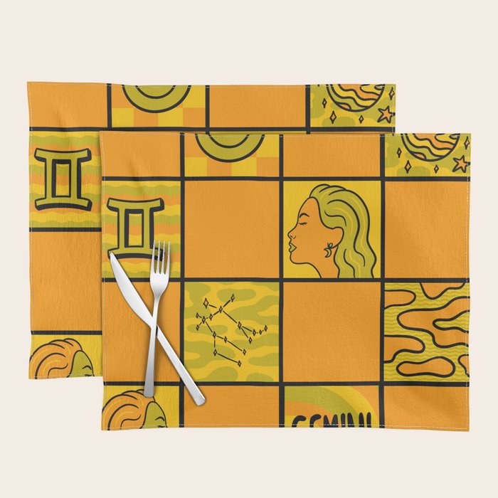 Gemini Checkered Print Placemat Gallery Image 1