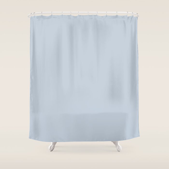 Light Periwinkle pale pastel shade of dried blue flower solid color modern abstract pattern  Shower Curtain Gallery Image 1