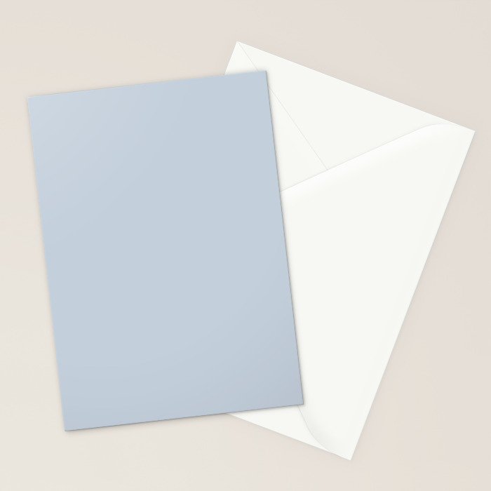 Light Periwinkle pale pastel shade of dried blue flower solid color modern abstract pattern  Stationery Card Gallery Image 2