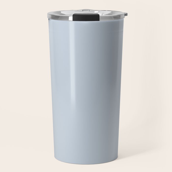 Light Periwinkle pale pastel shade of dried blue flower solid color modern abstract pattern  Travel Mug Gallery Image 1