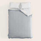 Light Periwinkle pale pastel shade of dried blue flower solid color modern abstract pattern  Comforter Gallery Image 6