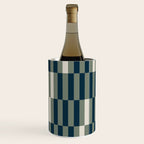 offset stripes Modern Geometric Abstract Shapes Green Black Cream Wine Chiller Gallery Image 3