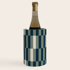 offset stripes Modern Geometric Abstract Shapes Green Black Cream Wine Chiller Gallery Image 2
