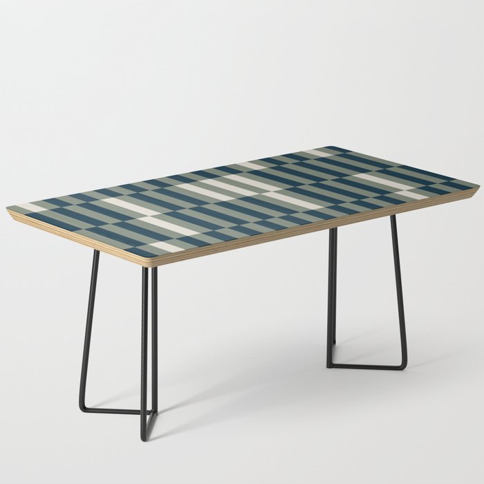 offset stripes Modern Geometric Abstract Shapes Green Black Cream Coffee Table Gallery Image 1