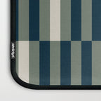 offset stripes Modern Geometric Abstract Shapes Green Black Cream Laptop Sleeve Gallery Image 3