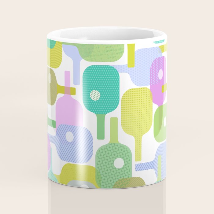 Mid Century Abstract Pickleball Shapes Coffee Mug Gallery Image 4