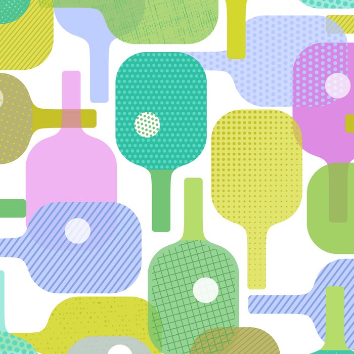 Mid Century Abstract Pickleball Shapes Coffee Mug Gallery Image 2