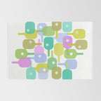 Mid Century Abstract Pickleball Shapes Rug Gallery Image 2