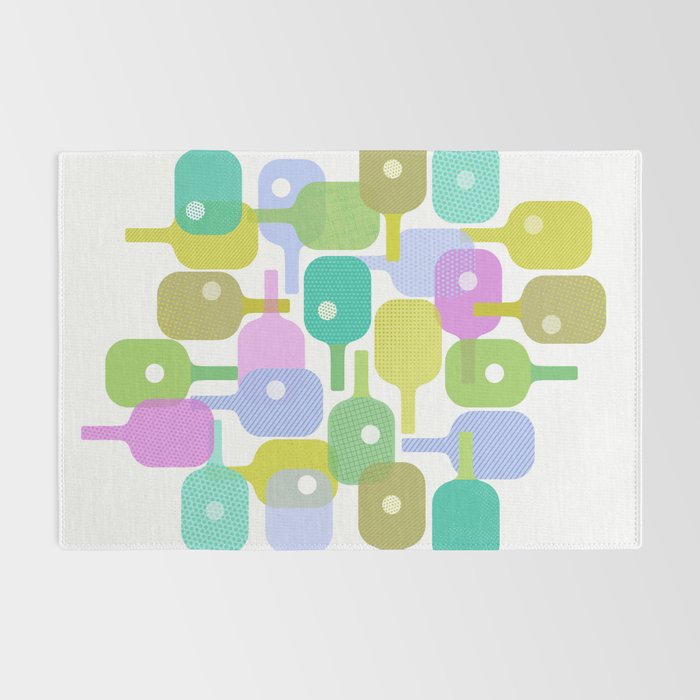 Mid Century Abstract Pickleball Shapes Rug Gallery Image 2