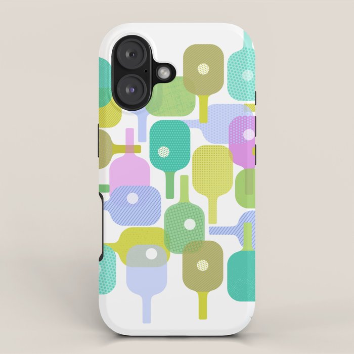 Mid Century Abstract Pickleball Shapes iPhone Case Gallery Image 1