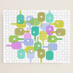 Mid Century Abstract Pickleball Shapes Jigsaw Puzzle Gallery Image 1