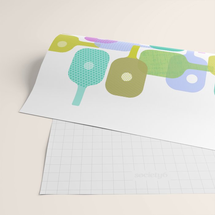 Mid Century Abstract Pickleball Shapes Wrapping Paper Gallery Image 2