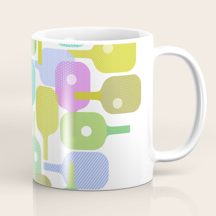 Mid Century Abstract Pickleball Shapes Coffee Mug Gallery Image 1