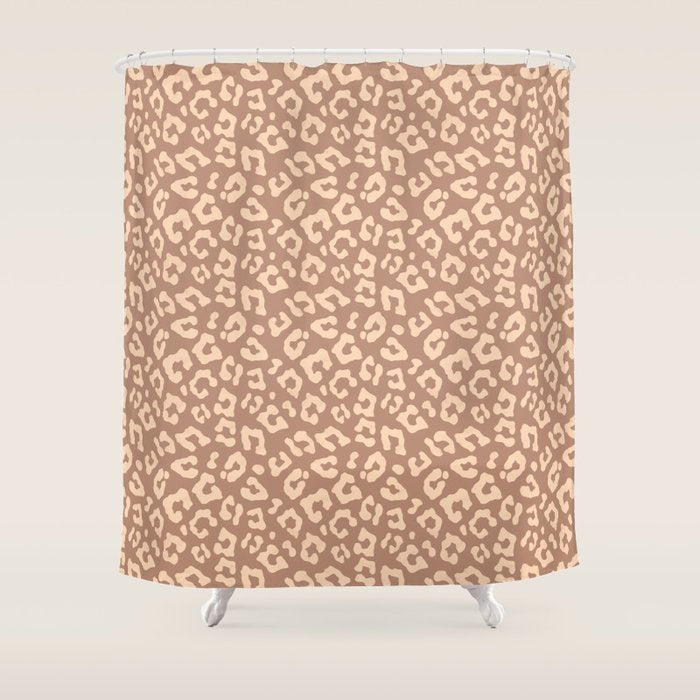 Leopard Print In Clay Brown Shower Curtain Gallery Image 1