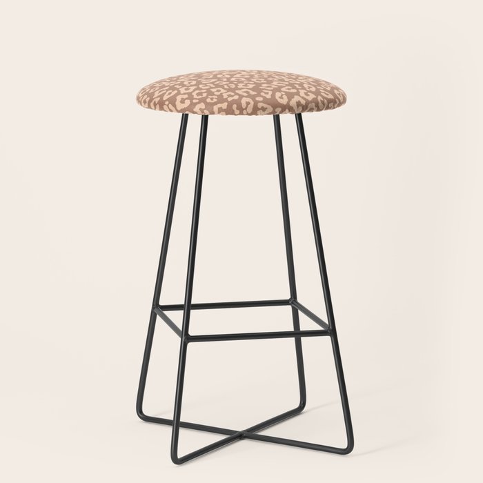 Leopard Print In Clay Brown Stool Gallery Image 1
