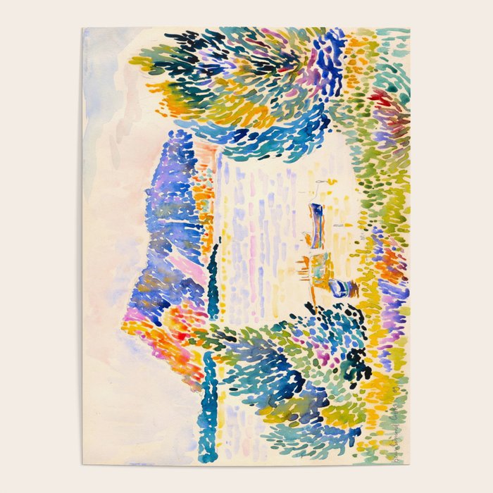 Henri-Edmond Cross Neo-Impressionism Pointillism Cap Nègre 1909 WatercolorPainting Poster Gallery Image 1