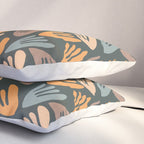 Papier Découpé Abstract Cutout Pattern Slate Blue Orange Blush Taupe Pillow Sham Gallery Image 3