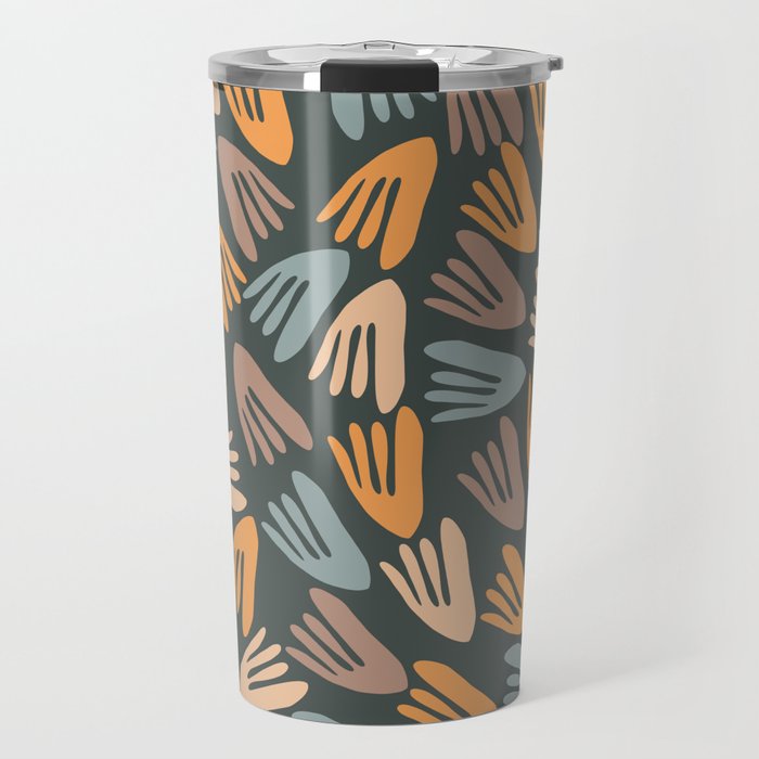 Papier Découpé Abstract Cutout Pattern Slate Blue Orange Blush Taupe Travel Mug Gallery Image 1