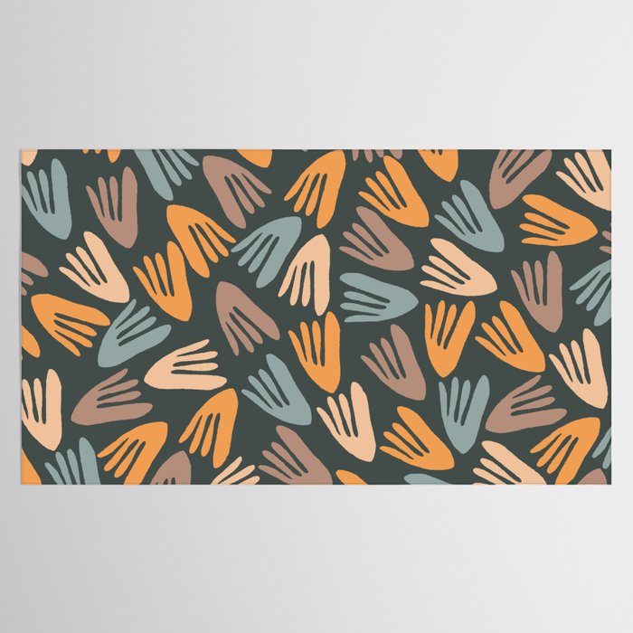 Papier Découpé Abstract Cutout Pattern Slate Blue Orange Blush Taupe Tablecloth Gallery Image 2