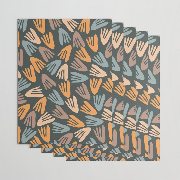 Papier Découpé Abstract Cutout Pattern Slate Blue Orange Blush Taupe Wrapping Paper Gallery Image 3