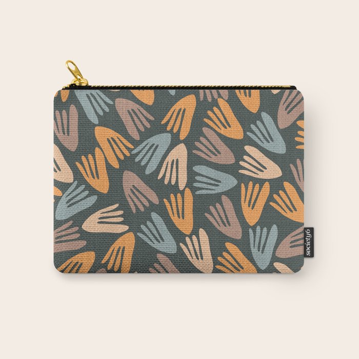 Papier Découpé Abstract Cutout Pattern Slate Blue Orange Blush Taupe Carry All Pouch Gallery Image 1
