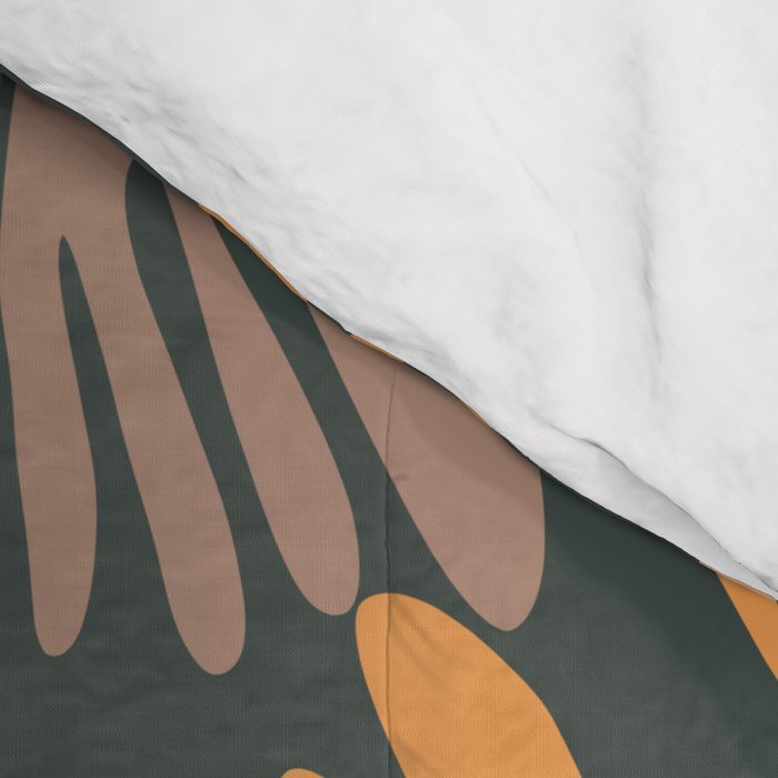 Papier Découpé Abstract Cutout Pattern Slate Blue Orange Blush Taupe Comforter Gallery Image 4