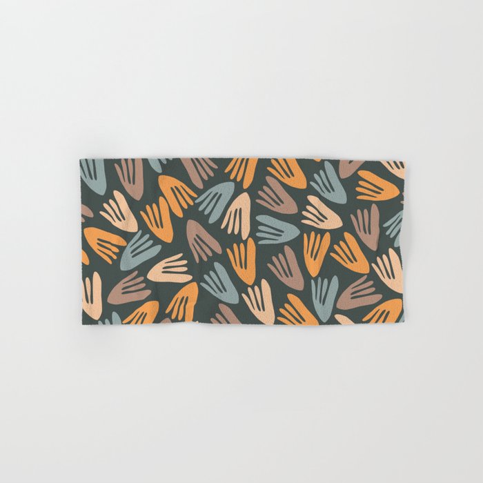 Papier Découpé Abstract Cutout Pattern Slate Blue Orange Blush Taupe Bath Towel Gallery Image 1