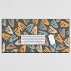 Papier Découpé Abstract Cutout Pattern Slate Blue Orange Blush Taupe Desk Mat Gallery Image 1