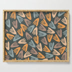 Papier Découpé Abstract Cutout Pattern Slate Blue Orange Blush Taupe Serving Tray Gallery Image 1