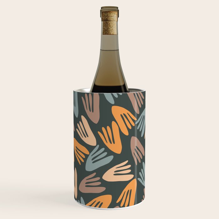 Papier Découpé Abstract Cutout Pattern Slate Blue Orange Blush Taupe Wine Chiller Gallery Image 2