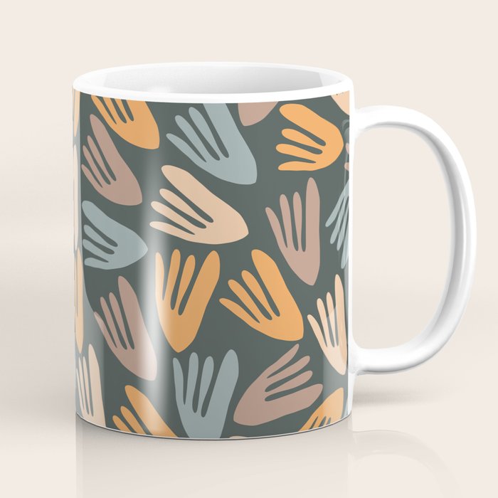 Papier Découpé Abstract Cutout Pattern Slate Blue Orange Blush Taupe Coffee Mug Gallery Image 1
