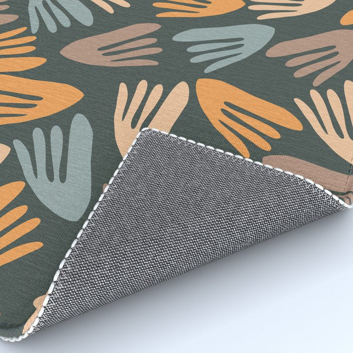 Papier Découpé Abstract Cutout Pattern Slate Blue Orange Blush Taupe Rug Gallery Image 4