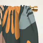 Papier Découpé Abstract Cutout Pattern Slate Blue Orange Blush Taupe Window Curtain Gallery Image 2