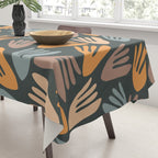 Papier Découpé Abstract Cutout Pattern Slate Blue Orange Blush Taupe Tablecloth Gallery Image 3